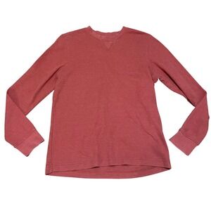 Toad&Co Framer 2 Long Sleeve Crew Men's Large Red Organic Cotton Waffle Thermal